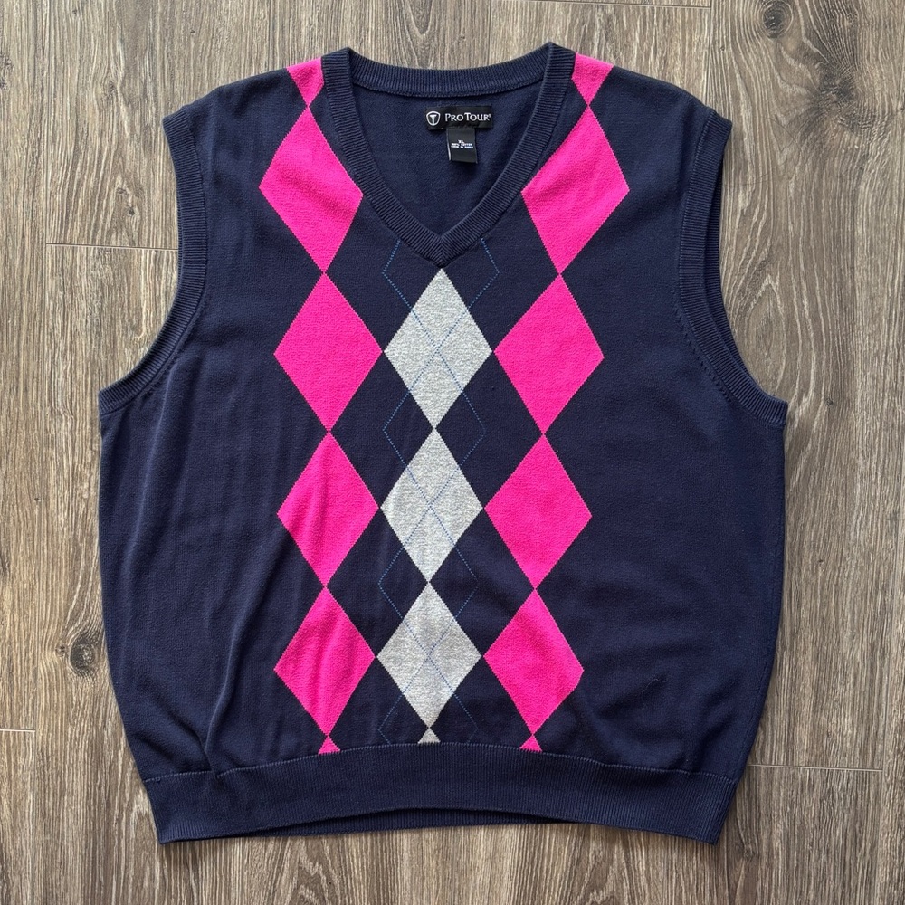 PRO TOUR XL argyle golfing sweater vest